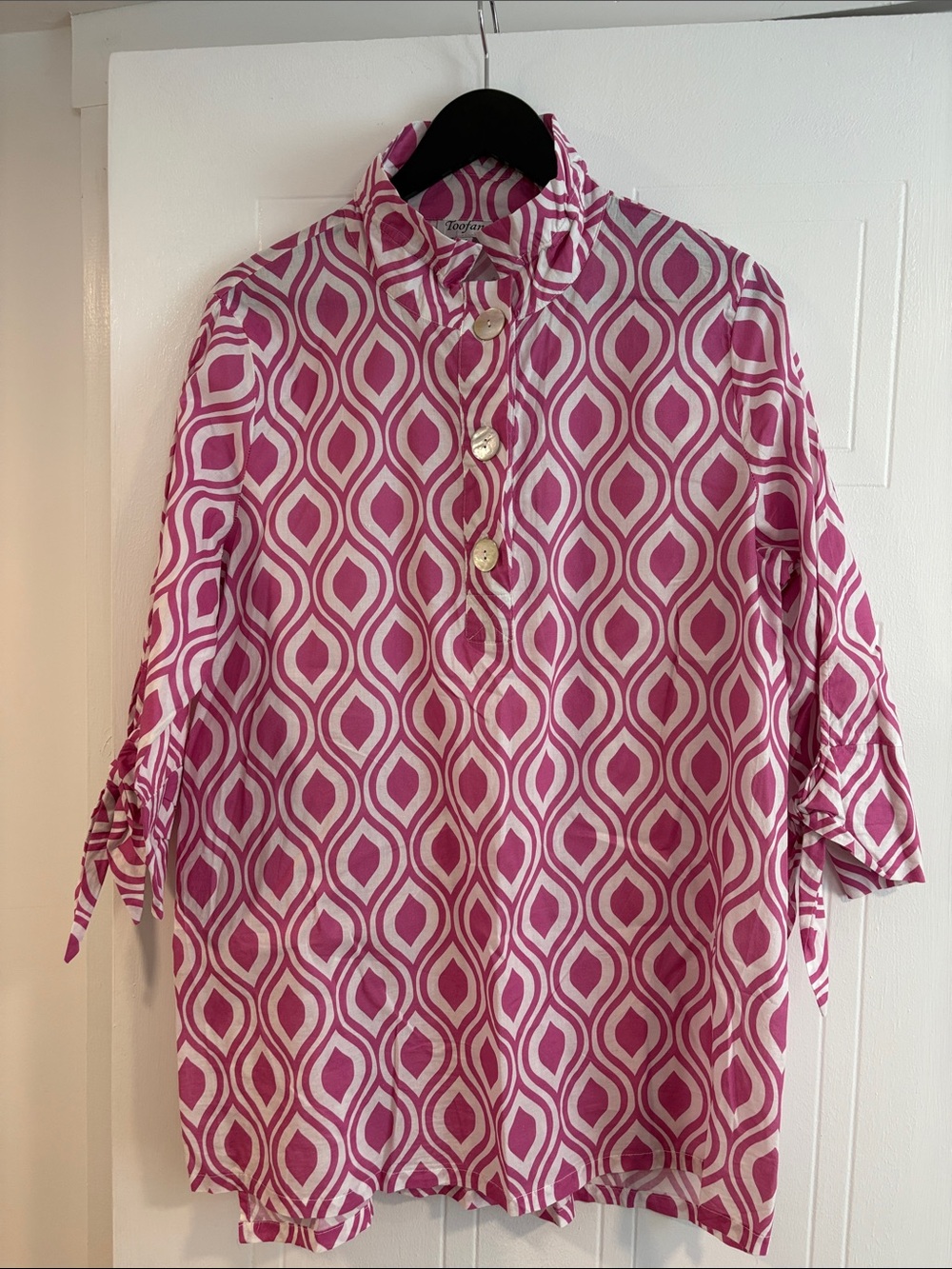 Toofan Pink Geometric Tunic Top